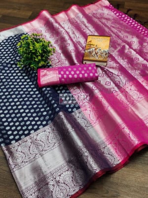 Kanchipuram Silk Saree with Zari Weaving Work