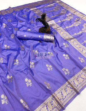 Banarasi Silk Saree with Golden Zari Weaving Work