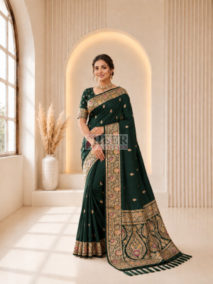 Banarasi Silk saree with Golden Zari Weaving Work