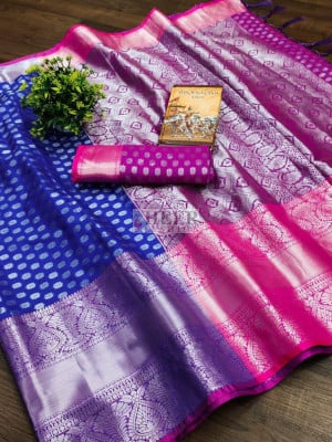 Kanchipuram Silk Saree with Zari Weaving Work