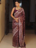 Banarasi Lichi Silk Saree with Jacquard Weaving Work
