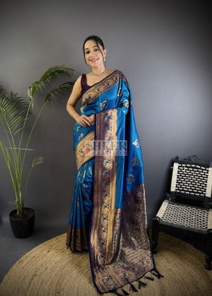 Traditional Banarasi Silk Saree with Zari Weaving Work