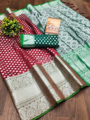 Kanchipuram Silk Saree with Zari Weaving Work