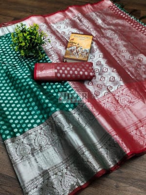 Kanchipuram Silk Saree with Zari Weaving Work