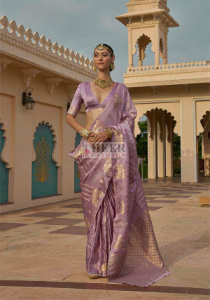 Satin Banarasi Silk Saree with Jacquard Zari Weaving Work