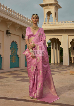 Satin Banarasi Silk Saree with Jacquard Zari Weaving Work