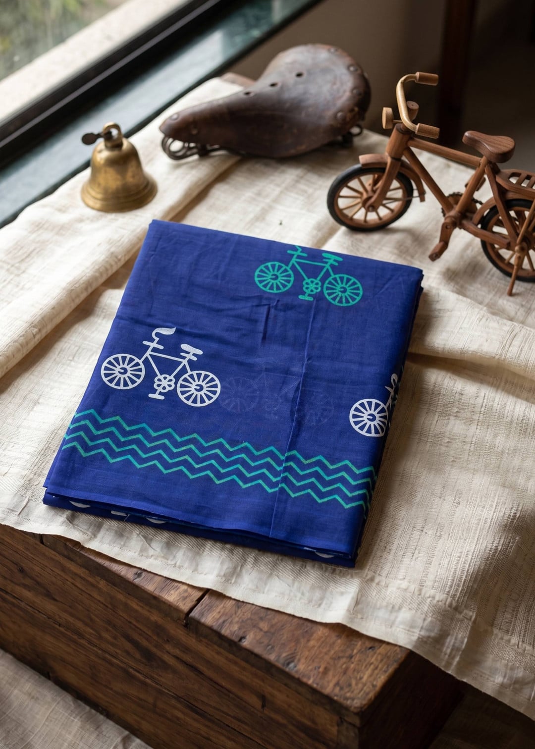 Cotton Saree With Hand Bagru Printed Work
