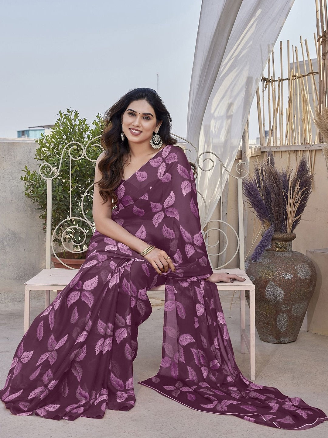 Chiffon Silk Saree With Digital Printed Work
