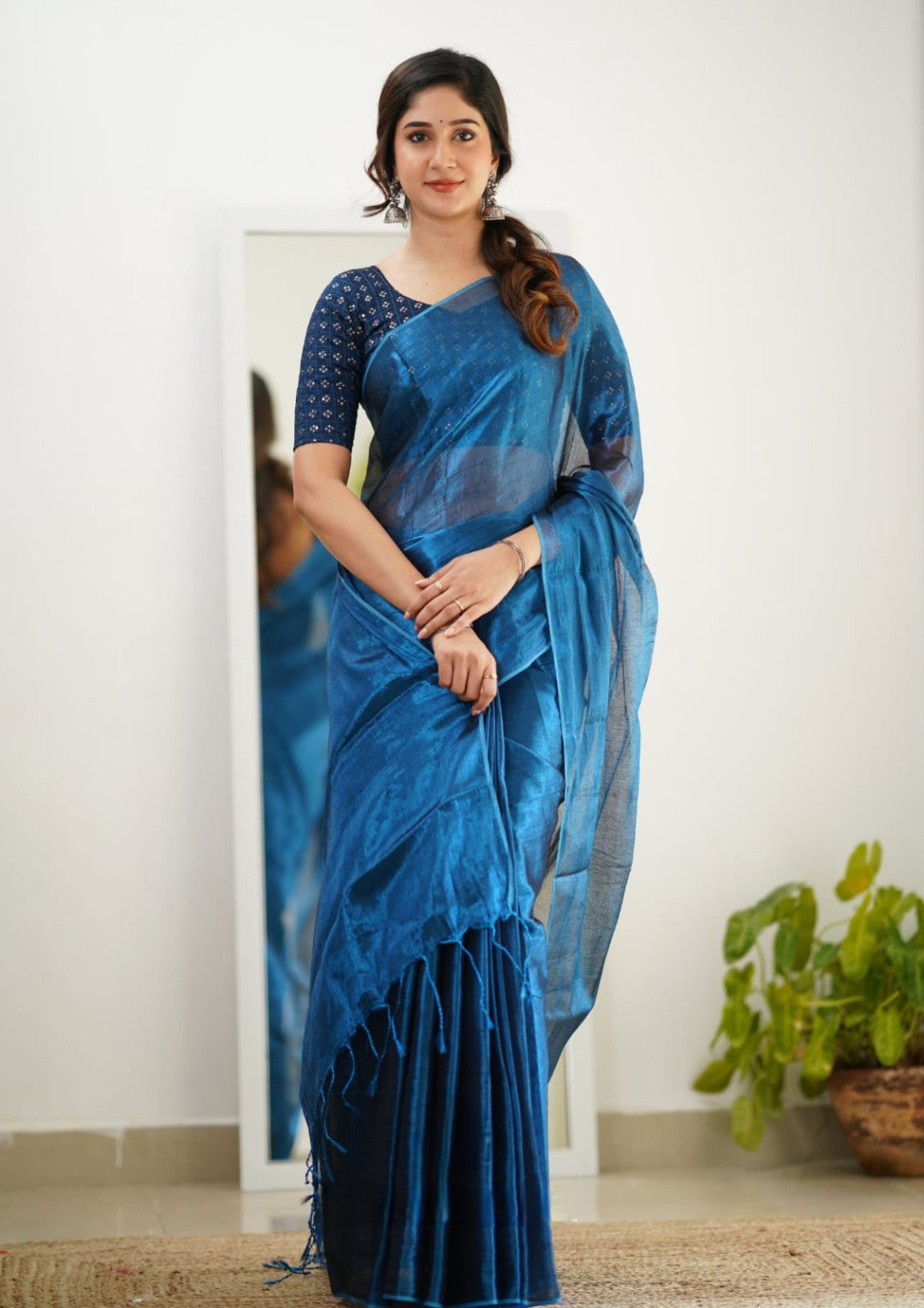 Tissue Silk Saree With Embellished Look
