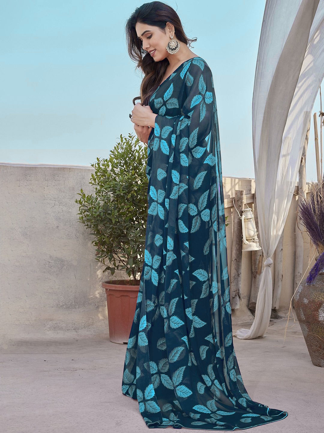 Chiffon Silk Saree With Digital Printed Work