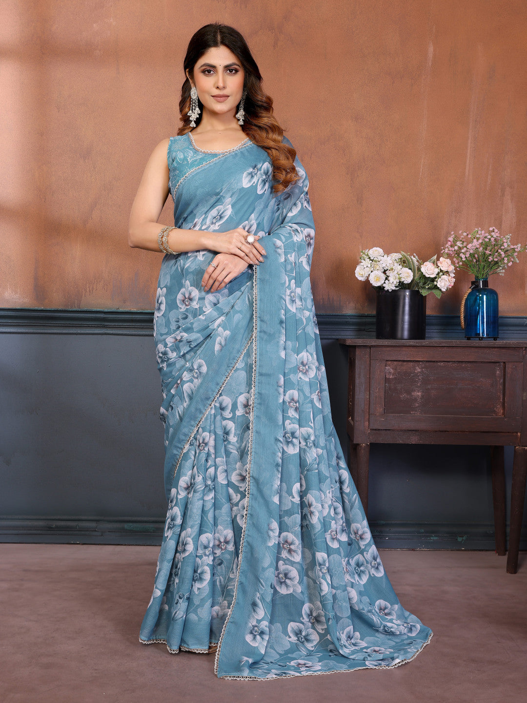 Soft Georgette Saree With Digital Printed Work