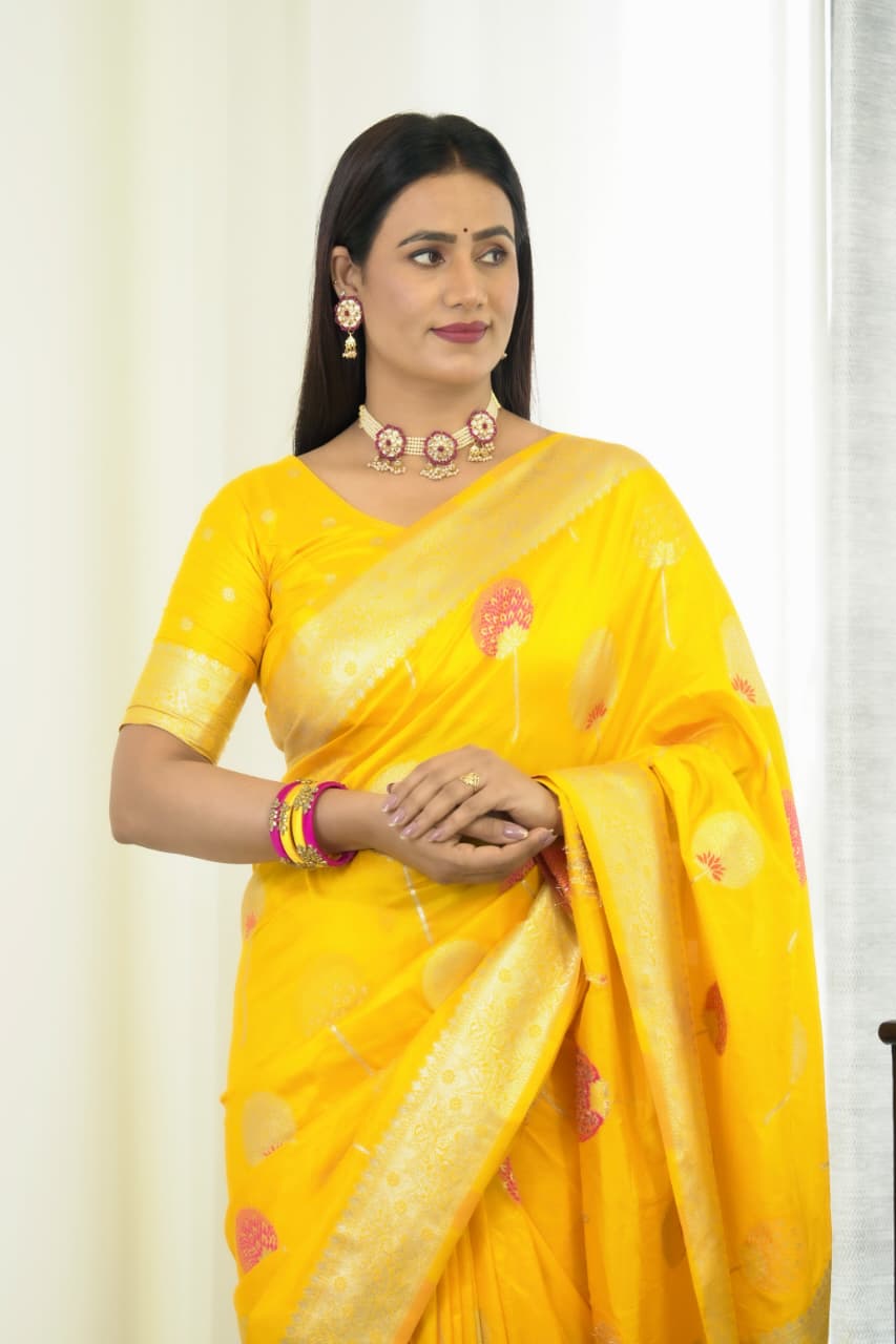 Khaddi Georgette Banarasi Saree With Meenakari Weaving Work