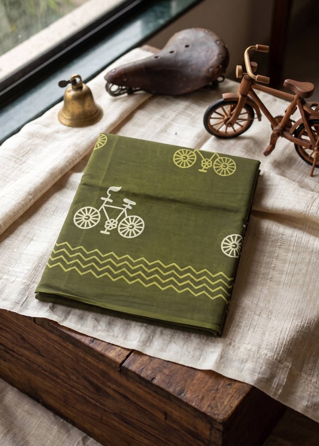 Cotton Saree With Hand Bagru Printed Work