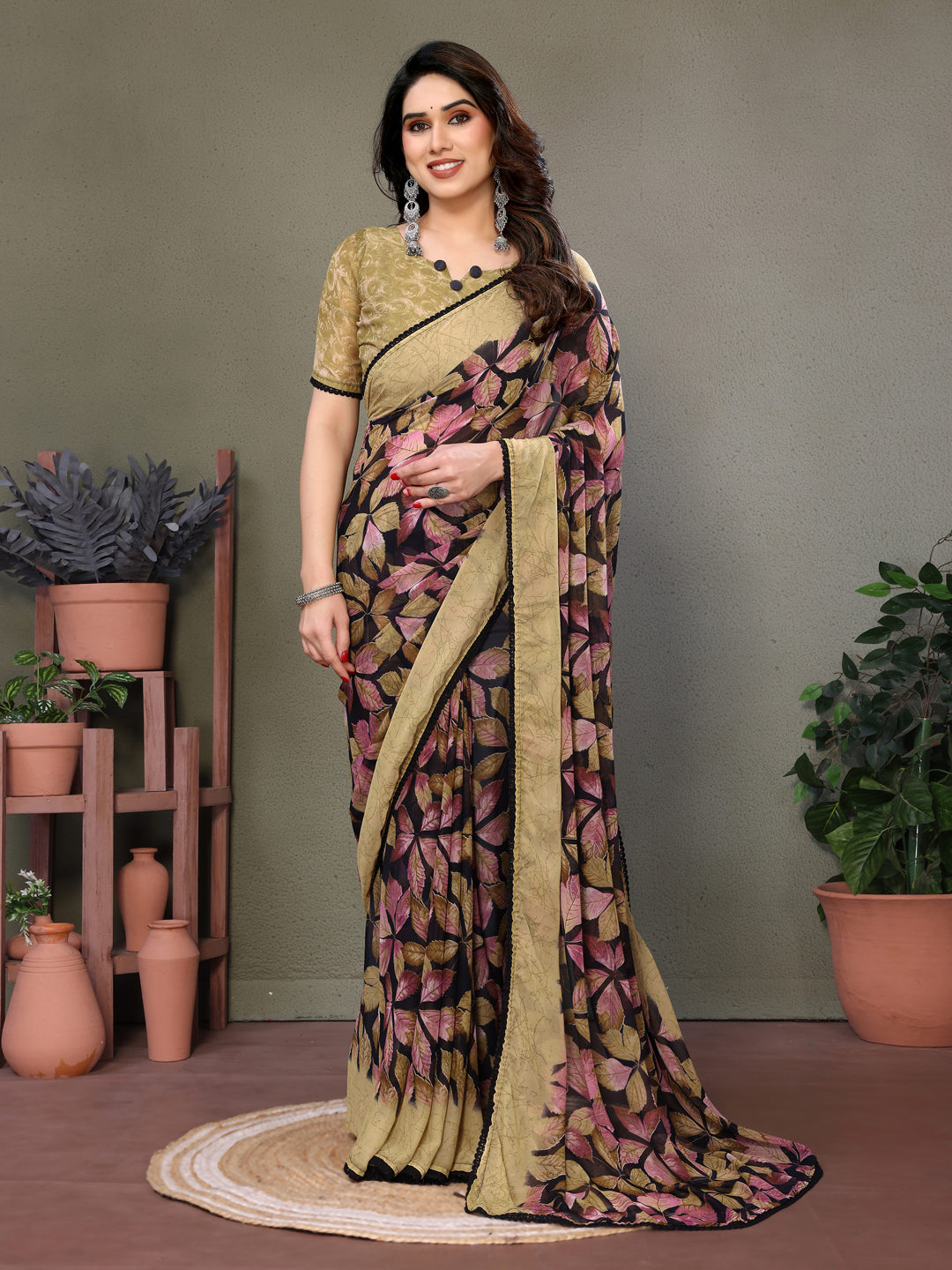 Chiffon Silk Saree With Digital Printed Work