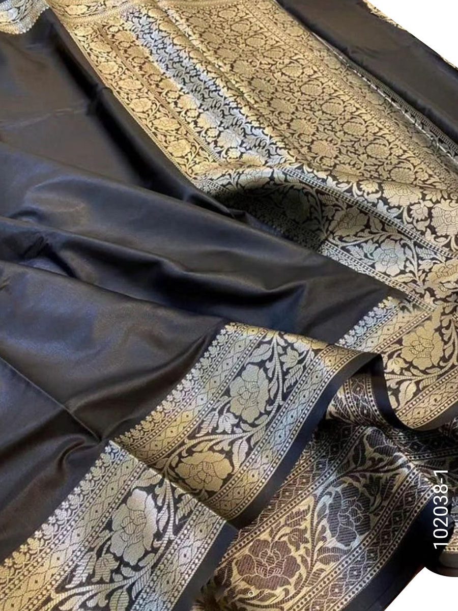 Soft Silk Plain Banarasi Saree