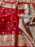 Kora Organza Zari Work Dollar Buti Banarasi Saree