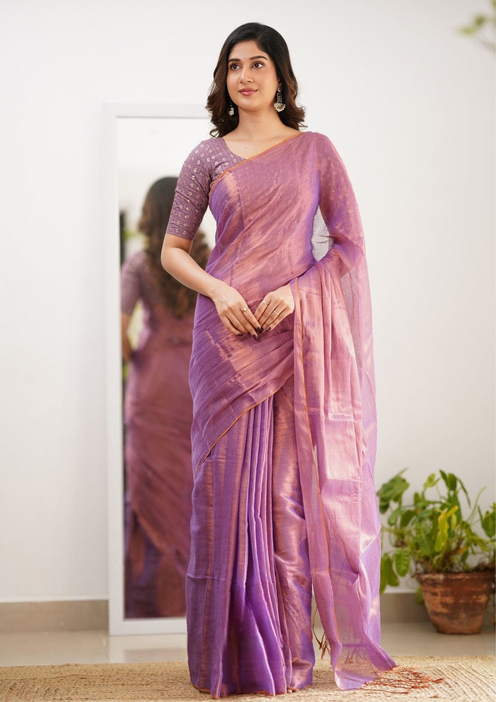 Tissue Silk Saree With Embellished Look