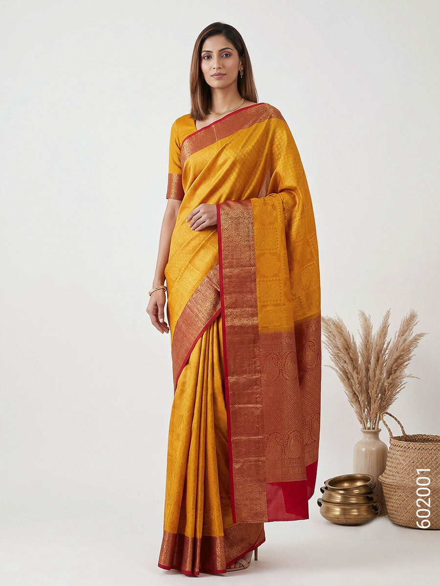 Gold Cotton Zari Work Banarasi Saree