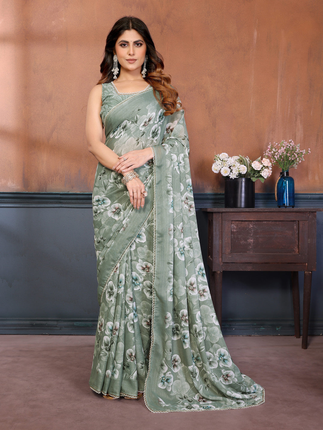 Soft Georgette Saree With Digital Printed Work