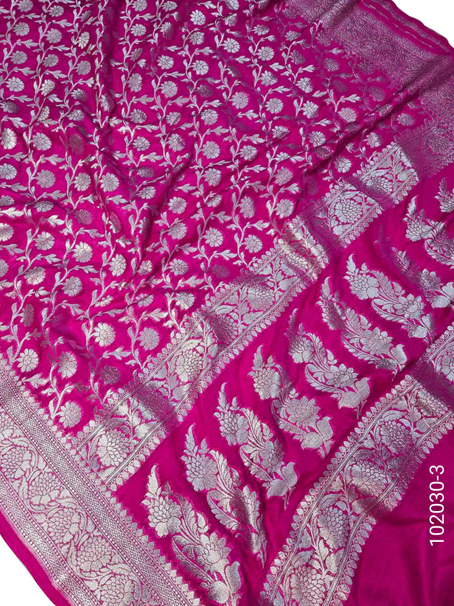 Katan Silk Zari Work Jaal Banarasi Saree