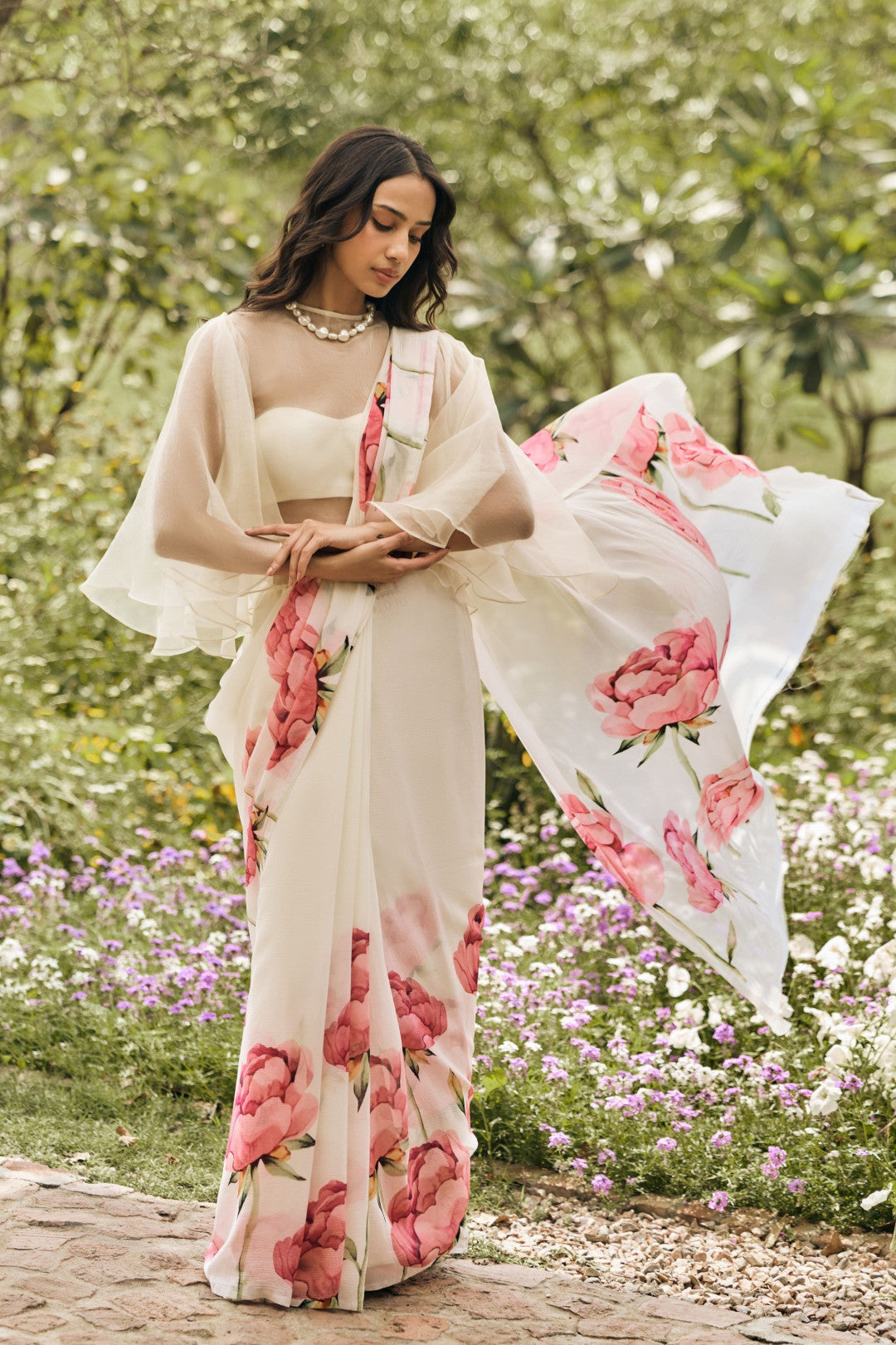 Soft Georgette Saree With Beautiful Printed Work