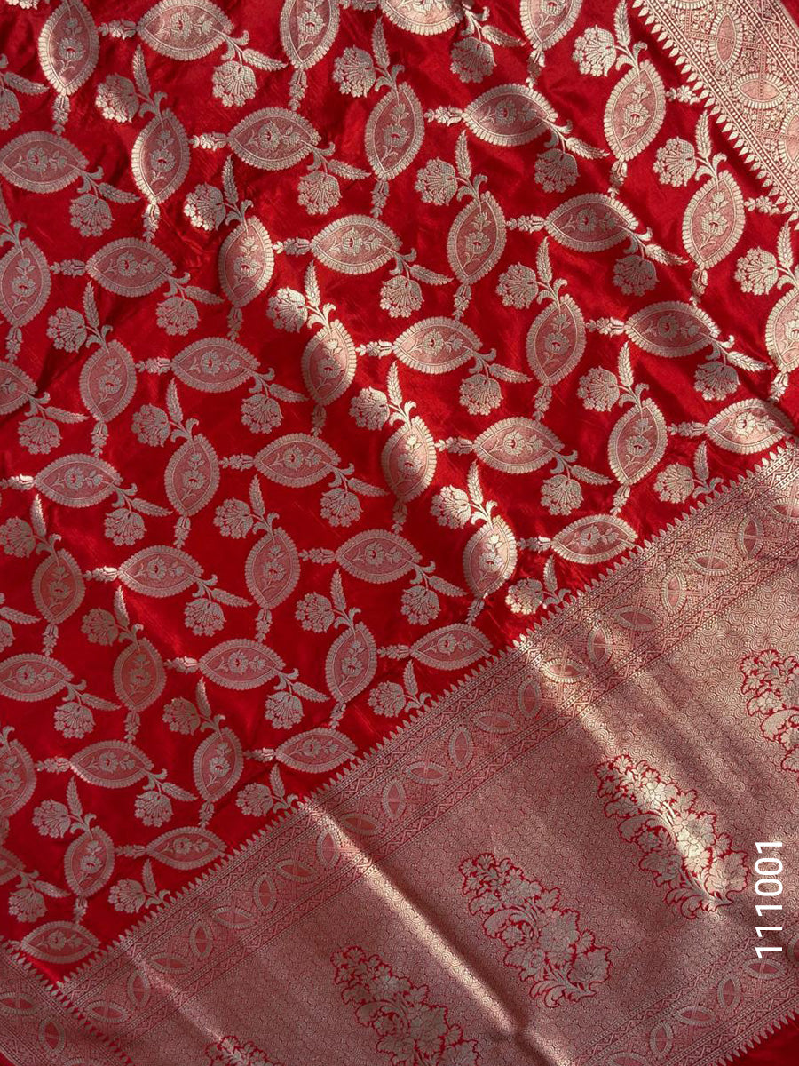 Katan Silk Zari Work Jaal Banarasi Saree