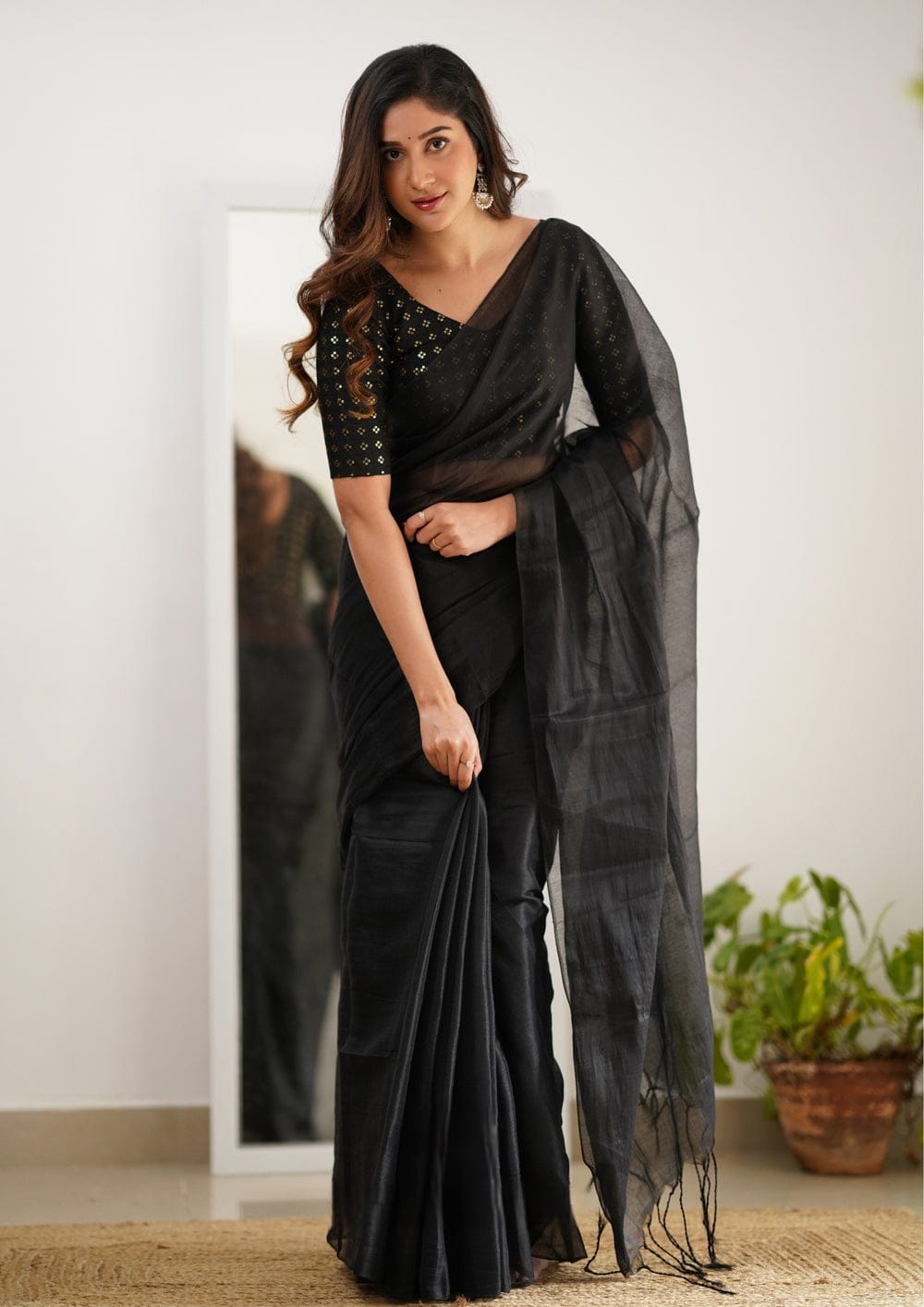Tissue Silk Saree With Embellished Look