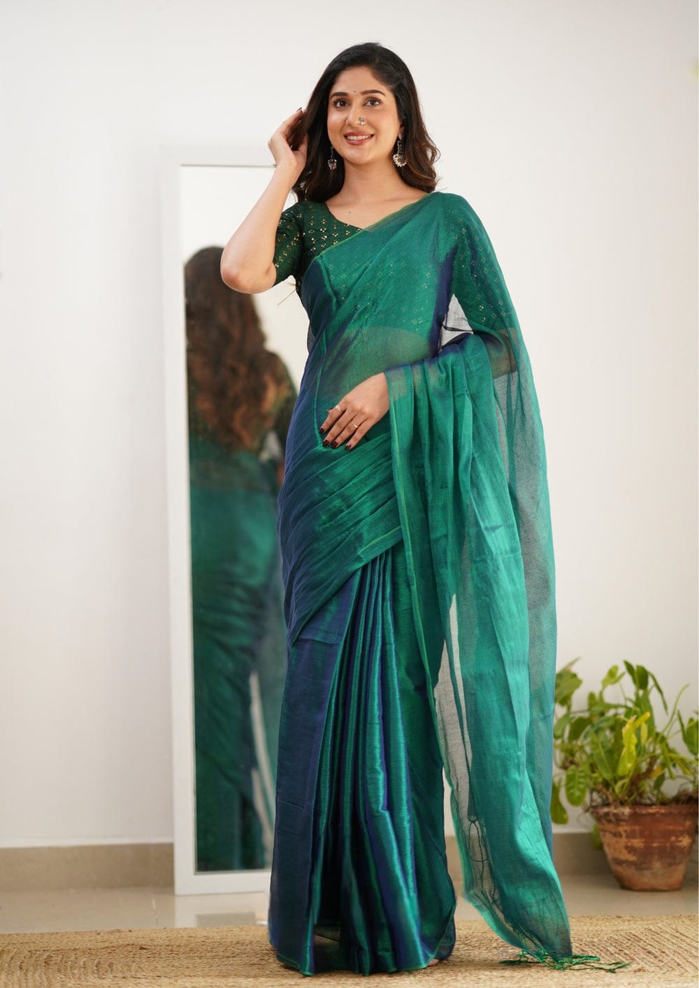 Tissue Silk Saree With Embellished Look