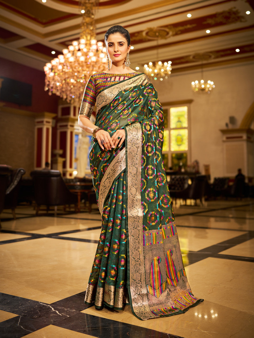 Soft Organza Silk Saree With Zari Weaving Work